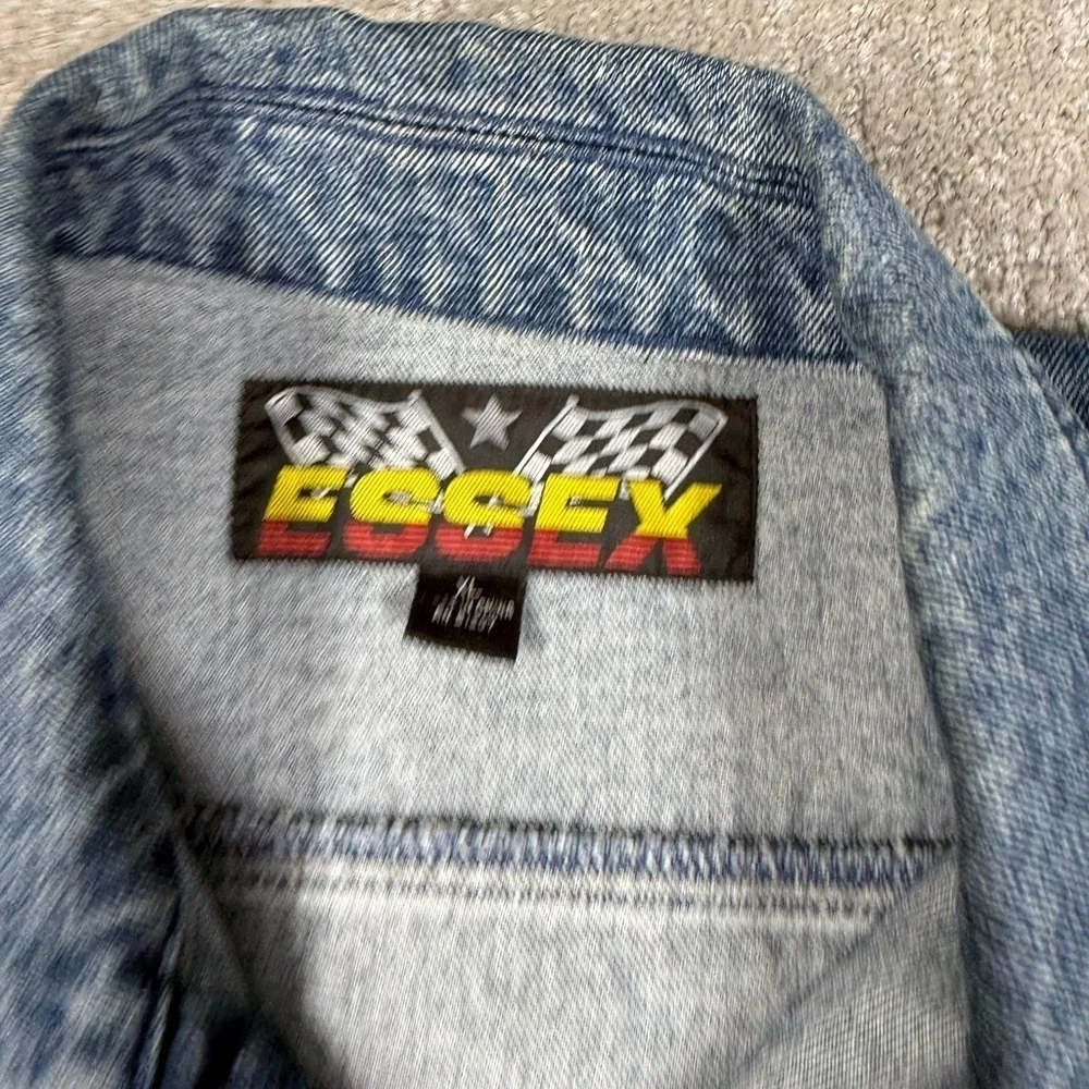 Vintage Essex Chevy NASCAR Racing Jean Jacket Mens Size XL